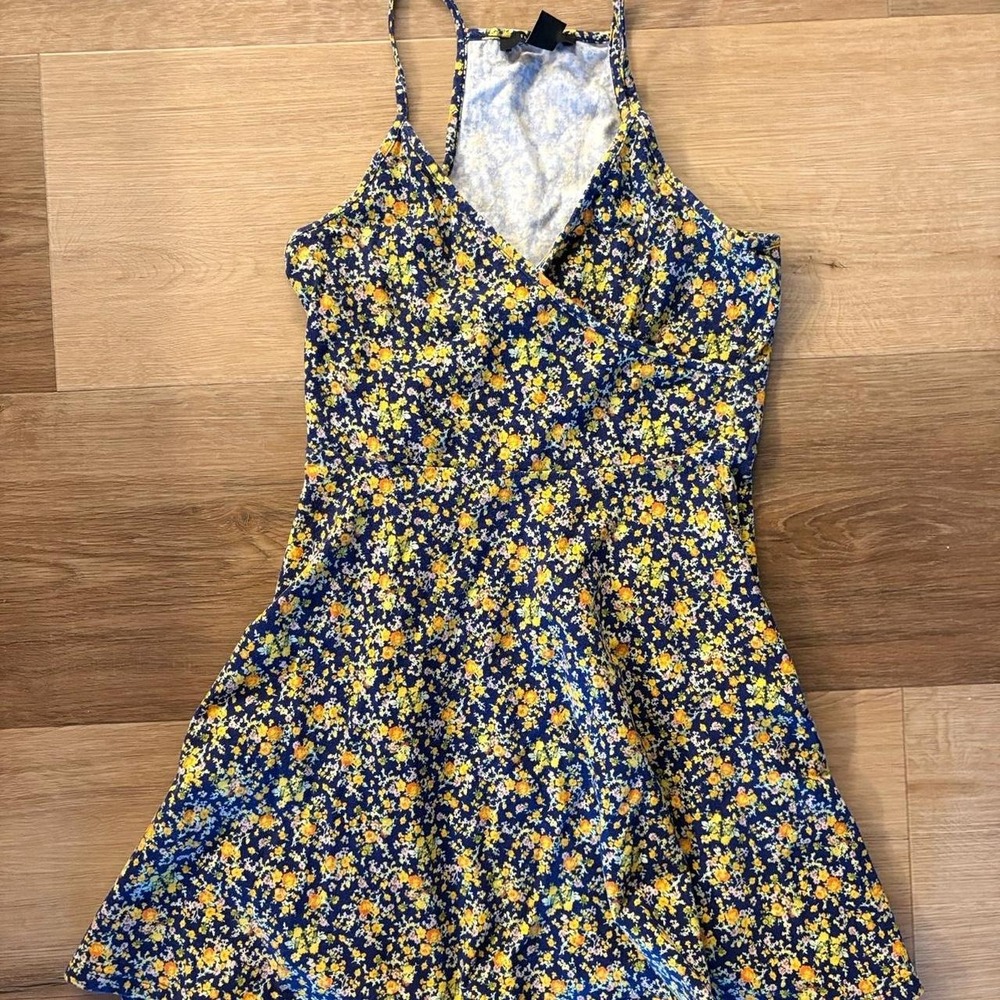 Forever 21 yellow + blue floral dress